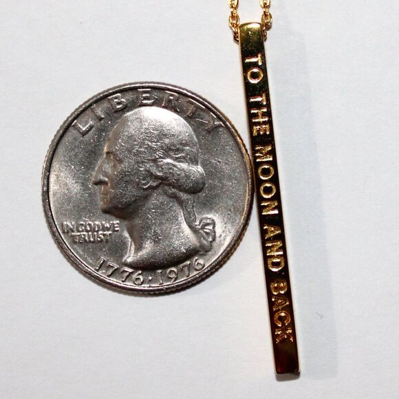 Sterling Silver Gold Tone To The Moon And Back Necklace - Picture 3 of 7